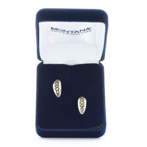 Montana Silversmiths Two Tone Diamond Impressions Cuff Earrings (ER3360YG)